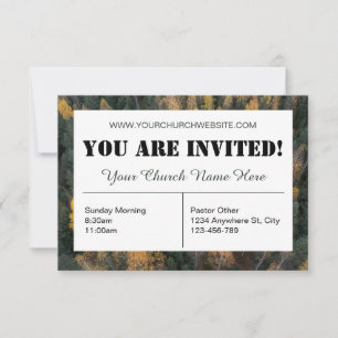 Green Forest Church Invitation Card