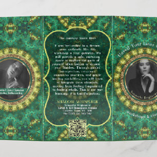 Green Forest Energy Mandala Geometry Trifold Brochure