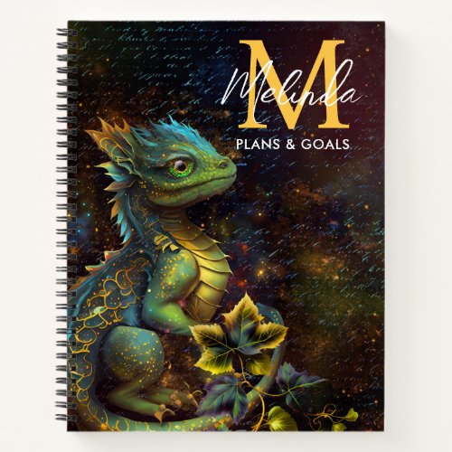 Green Forest Fantasy Dragon Notebook