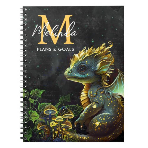Green Forest Fantasy Dragon Notebook