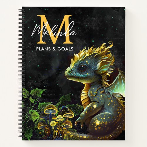 Green Forest Fantasy Dragon Notebook