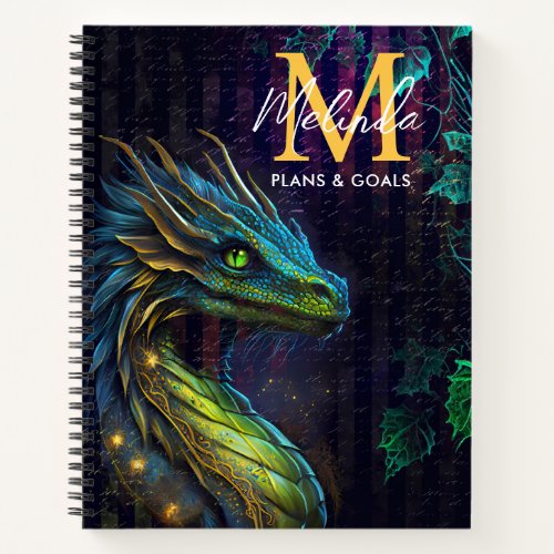 Green Forest Fantasy Dragon Notebook