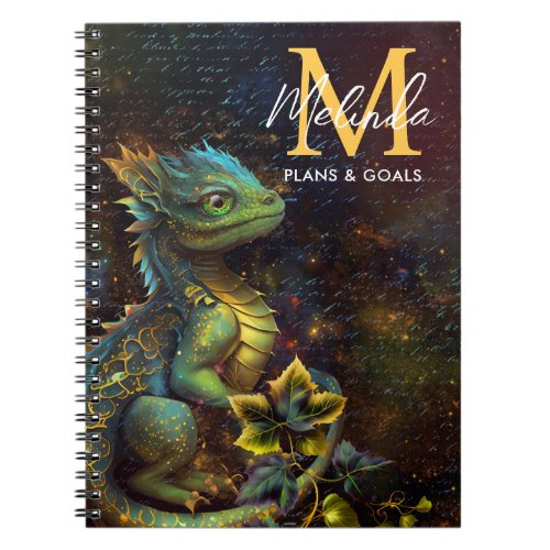 Green Forest Fantasy Dragon Notebook