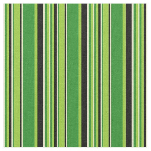 Green, Forest Green, Pale Goldenrod & Black Lines Fabric