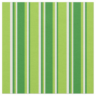 Green, Forest Green & White Striped/Lined Pattern Fabric