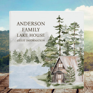 Green Forest Lake House Cabin Guest Information 3 Ring Binder