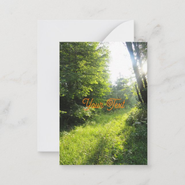 Green Forest Meadow Custom Note Card (Front)