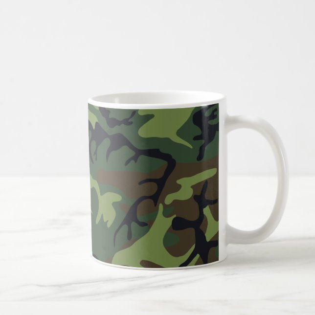 Green Forest Military Camo Coffee Mug (Right)