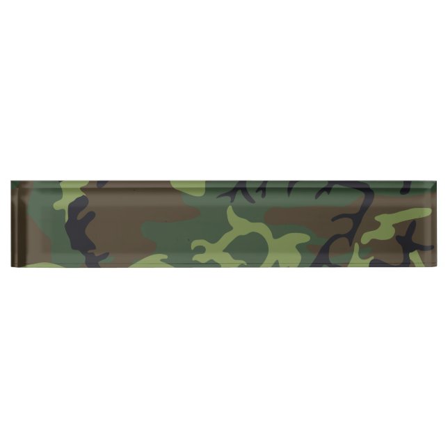 Green Forest Military Camo Desk Name Plate (Front)