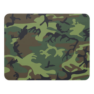Green Forest Military Camo Door Sign