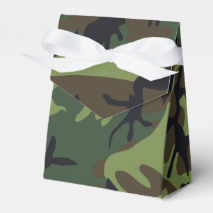 Green Forest Military Camo Favor Boxes