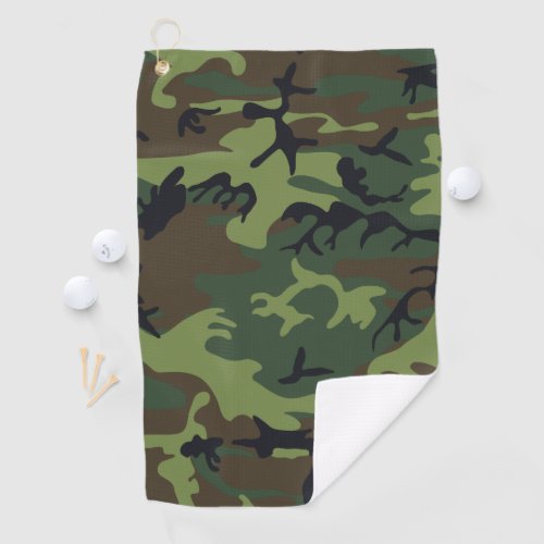 Green Forest Military Camo Golf Towel