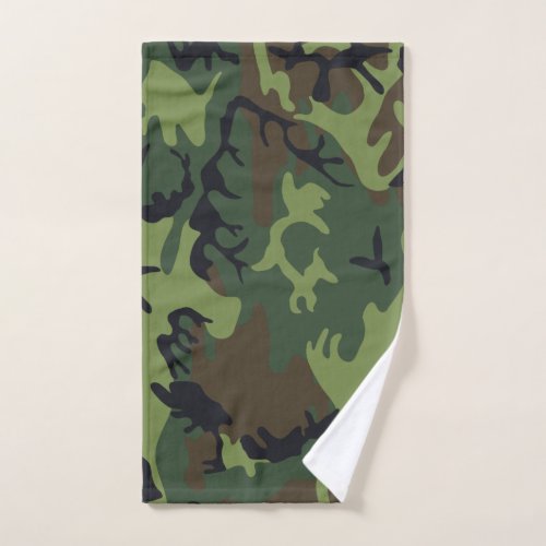 Green Forest Military Camo Hand Towel