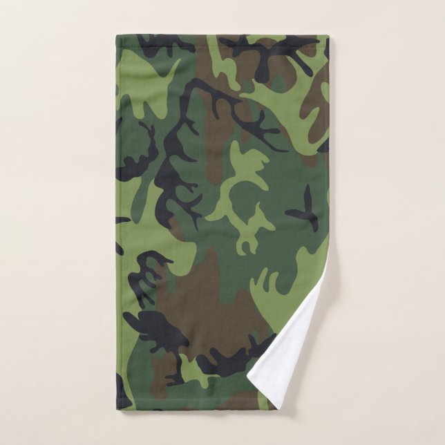 Green Forest Military Camo Hand Towel (Hand Towel)