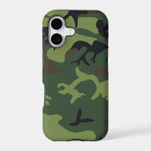 Green Forest Military Camo iPhone 17 Case