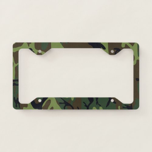 Green Forest Military Camo License Plate Frame