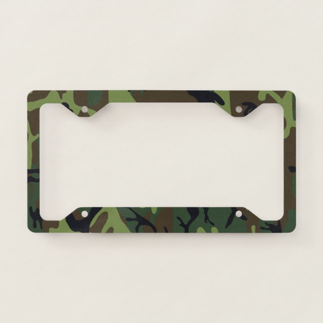 Green Forest Military Camo License Plate Frame (Front)