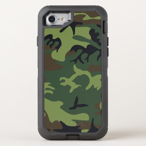 Green Forest Military Camo OtterBox Defender iPhone SE87 Case