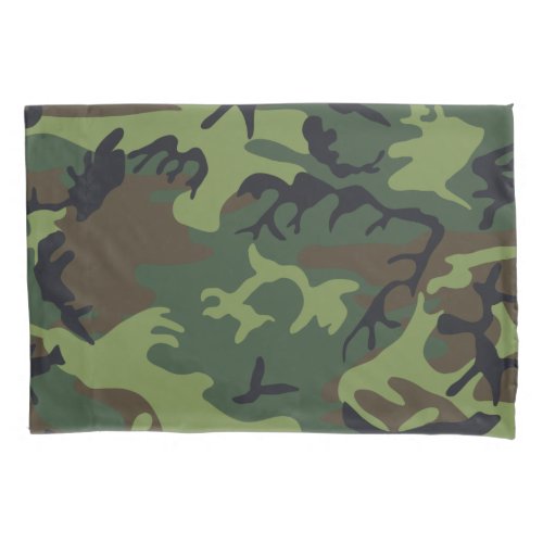 Green Forest Military Camo Pillow Case