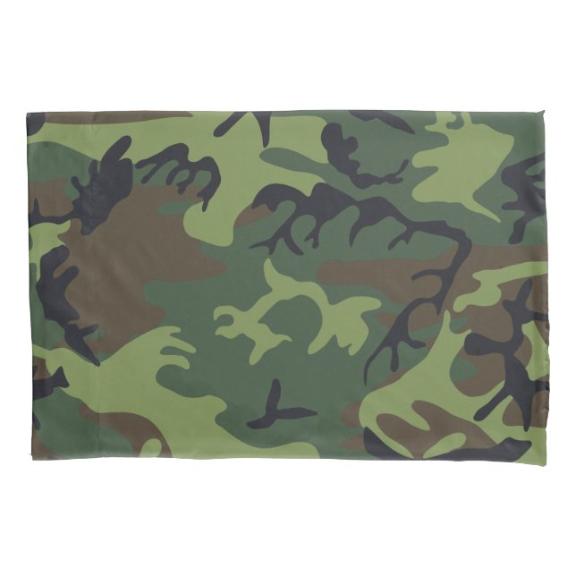 Green Forest Military Camo Pillow Case (Front)