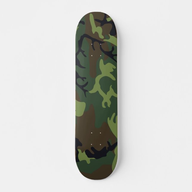 Green Forest Military Camo Skateboard (Front)