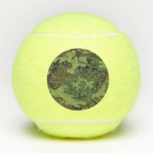 Green Forest Military Camo Tennis Balls