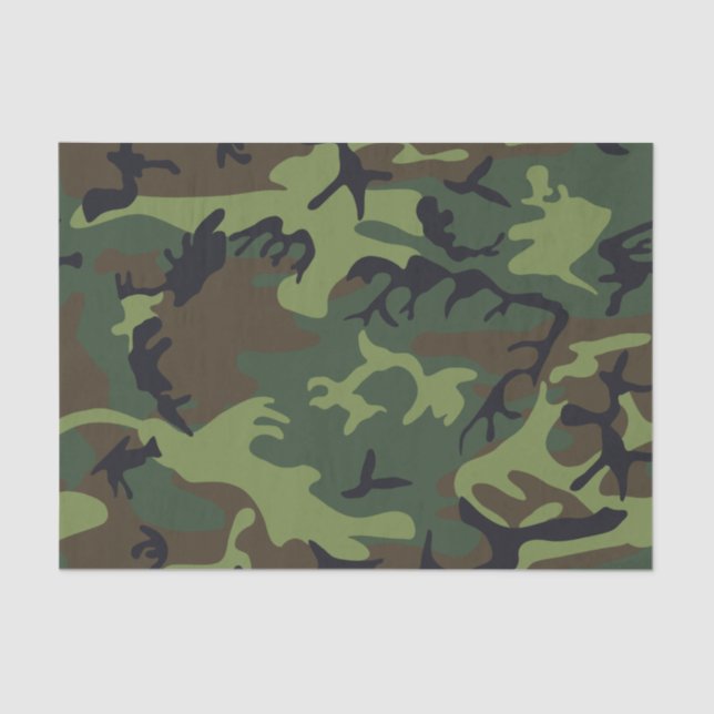 Green Forest Military Camo Tissue Paper (Front)