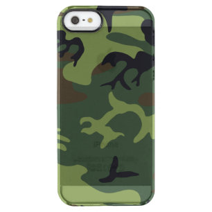 Green Forest Military Camo Clear iPhone SE/5/5s Case