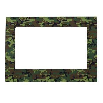 Green Forest Military Camouflage Pattern Magnetic Picture Frame by Tissling at Zazzle