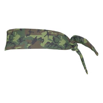 Green Forest Military Camouflage Pattern Tie Headband by Tissling at Zazzle