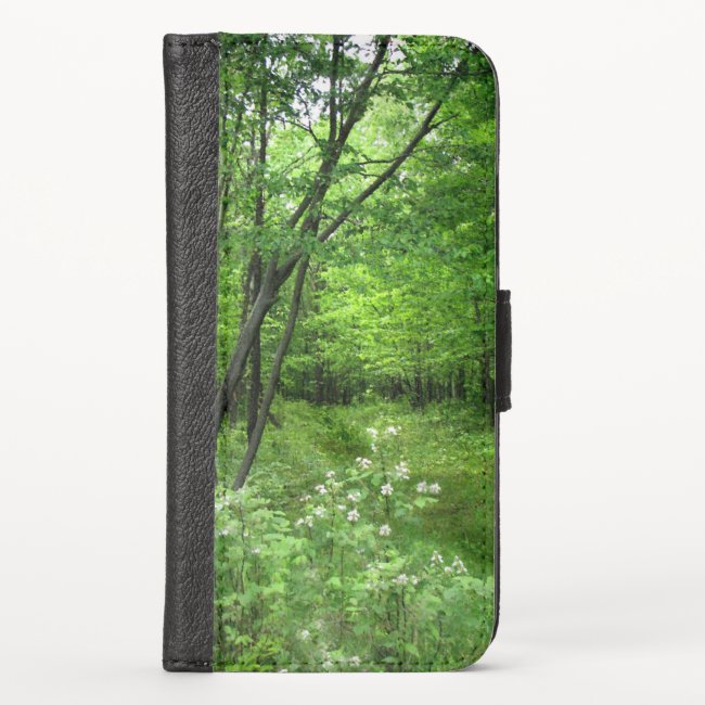 Green Forest Nature Hiking iPhone X Wallet Case