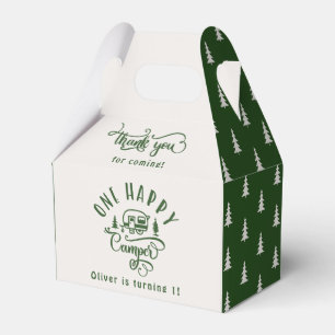Green forest One happy camper 1st birtrhday Favor Boxes