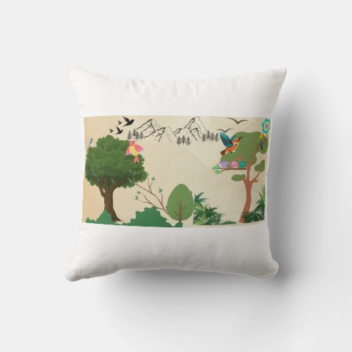 green forest pillow cover