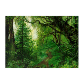 Green Forest Print Wall Art Ready to Hang