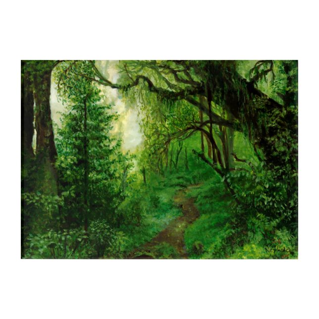 Green Forest Print Wall Art Ready to Hang (Front)