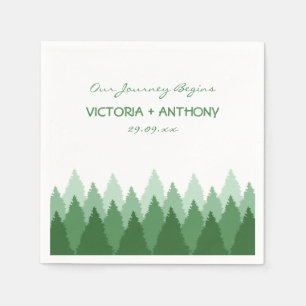 Green Forest Range Woodland Wedding Napkins