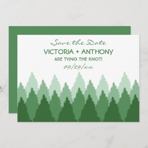 Green Forest Range Woodland Wedding Save The Date