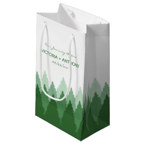 Green Forest Range Woodland Wedding Small Gift Bag