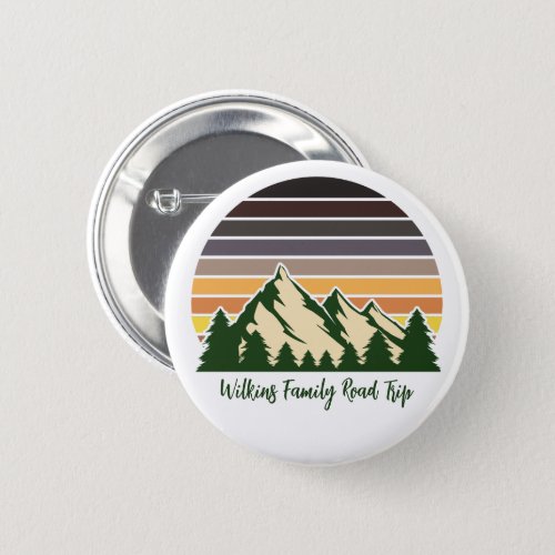 Green Forest Road Trip Cool Customizable Button