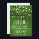 Green Forest Rustic String Lights Save The Date<br><div class="desc">Green Forest Rustic String Lights Save The Date . This can be customized for any event. Matching items available.</div>