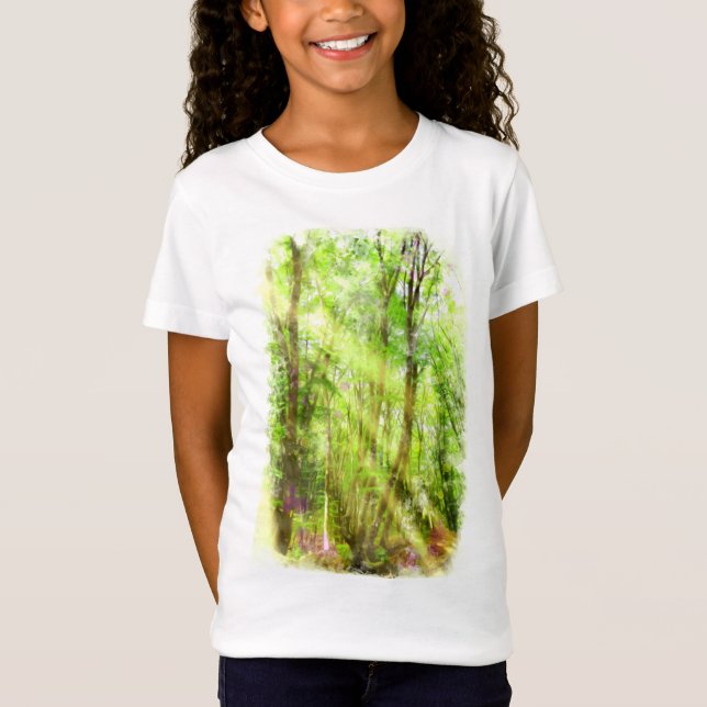 Green Forest Spring Watercolor T-Shirt (Front)