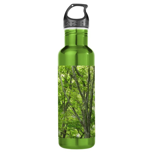 Green Forest Stainless Steel Water Bottle (Front)