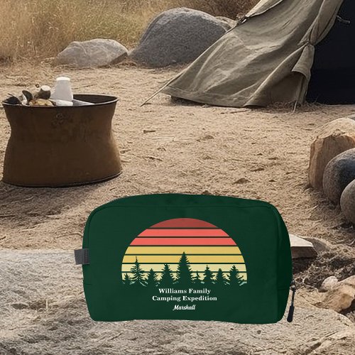 Green Forest Sunset Camping Trip Customizable Dopp Kit