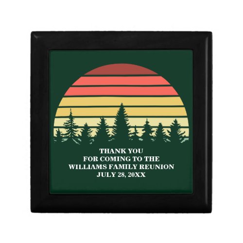 Green Forest Sunset Custom Family Reunion Party Gift Box