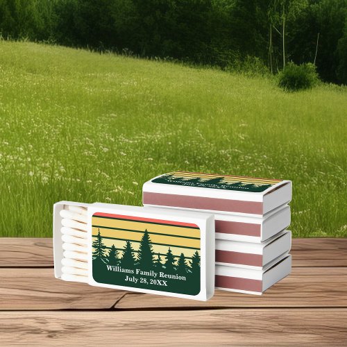 Green Forest Sunset Custom Family Reunion Party Matchboxes
