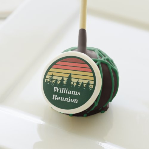 Green Forest Sunset Cute Custom Outdoor Party Cake Pops