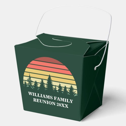 Green Forest Sunset Cute Customizable Party Favor Boxes