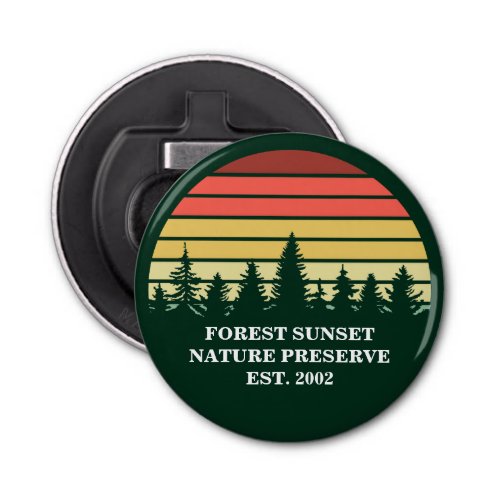 Green Forest Sunset Nature Custom Keepsake Bottle Opener