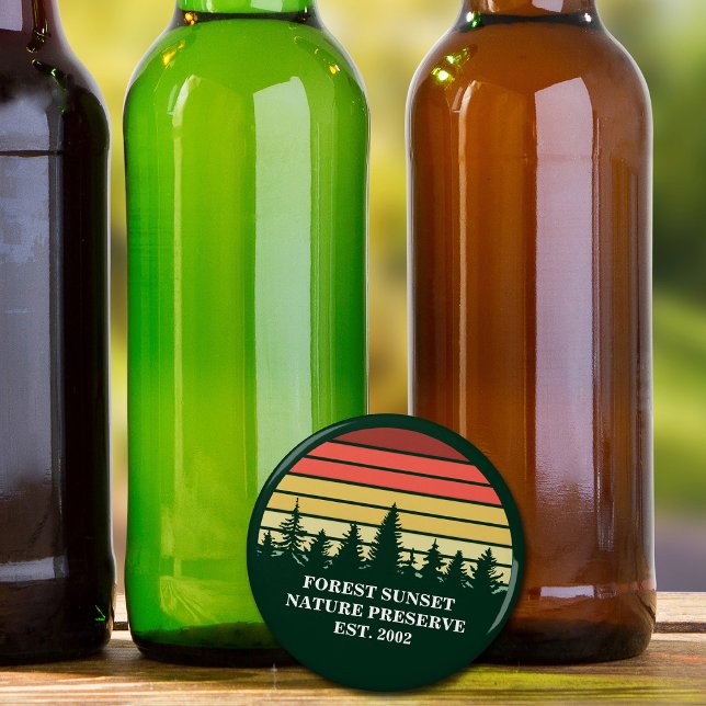 Green Forest Sunset Nature Custom Keepsake Bottle Opener (Creator Uploaded)