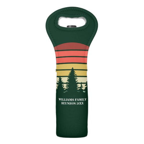 Green Forest Sunset Personalized Gift Wine Bag